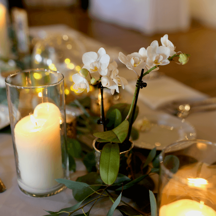 Ideas de decoración de mesas para eventos con orquídeas