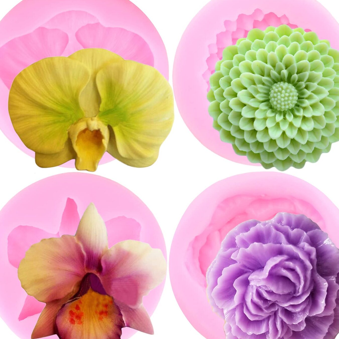 Amazon.com: Moldes de silicona para flores de orquídeas Mujiang, flores de peonía ...