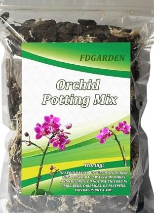 Amazon.com: Mezcla para macetas de orquídeas DUSPRO de 2 cuartos con corteza de pino y musgo ...